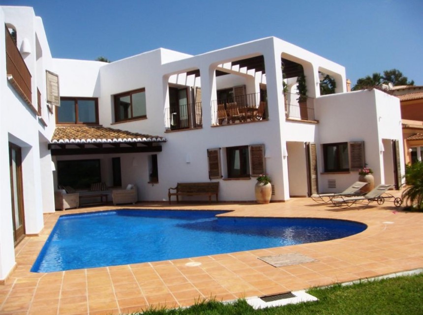 Luxe, stijl van Ibiza Villa te koop in Moraira