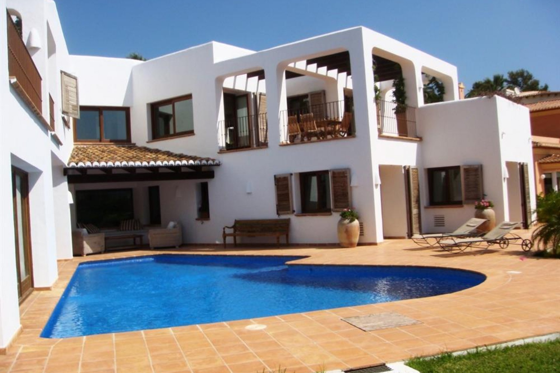 Luxe, stijl van Ibiza Villa te koop in Moraira