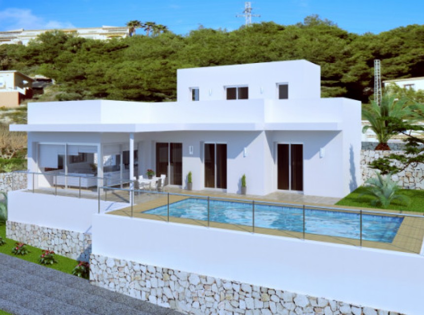 Moderne Villa zum Verkauf in Moraira, fantastischem Meerblick