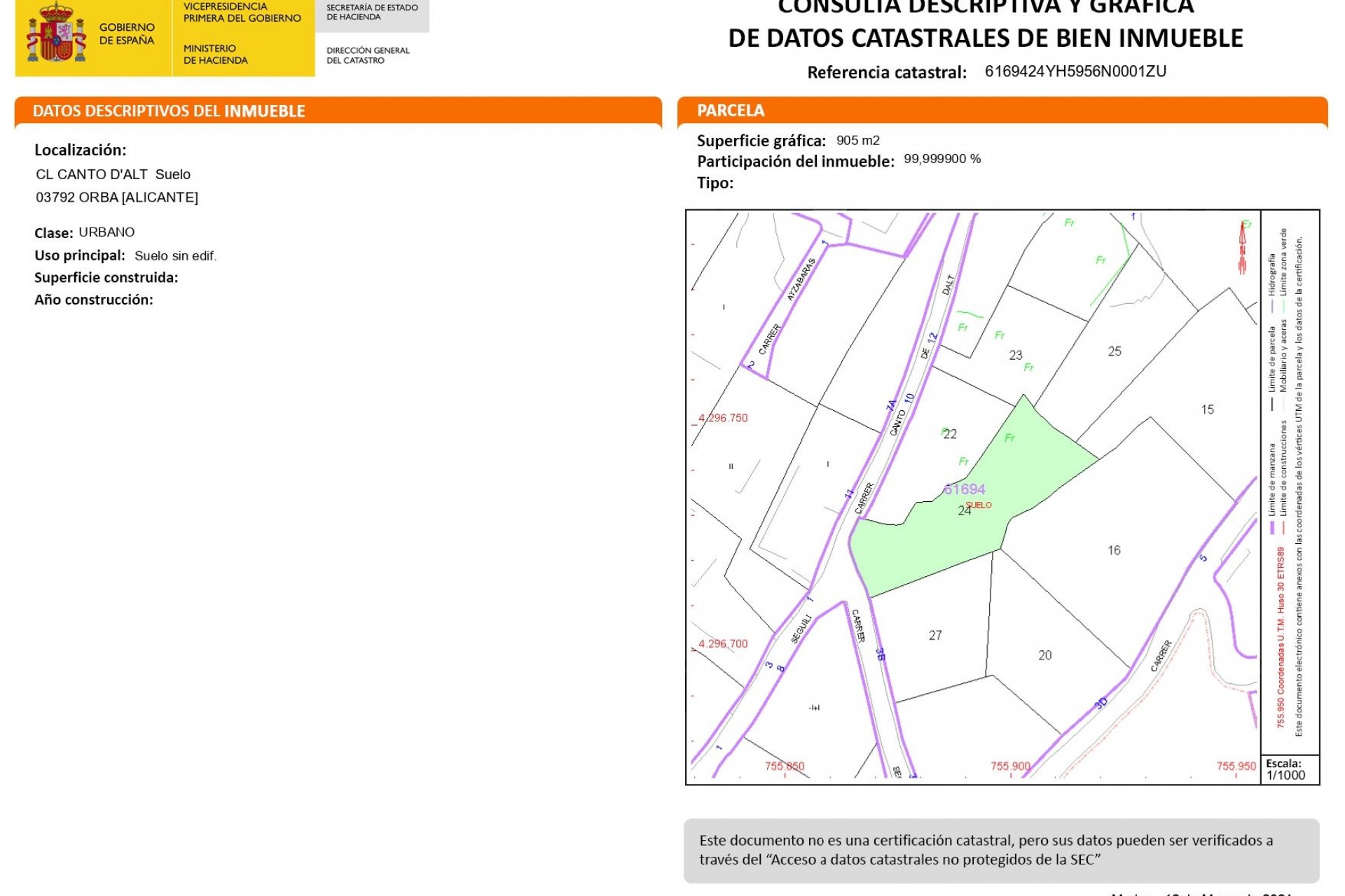 Sale - Plot/Land -
Orba