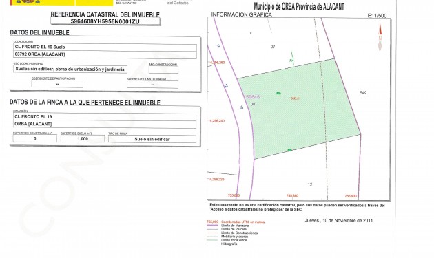 Terrain - A Vendre - Orba - Orba